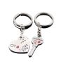 2PCS Couple Key & Lock Charm Keychains - Slogan Graphic Matching Set