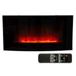 1800W Fire Place Decorative Curved Glass Indoor With Crystals - RHE7