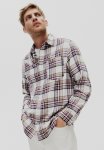 Regular Fit Flannel Shirt - White Purple Checked
