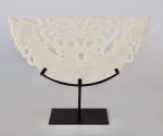 White Sandstone Ornament On Metal Stand – 39X50X13CM