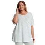 Donnay Plus Size Slub Cut & Sew Relaxed Top - Sage