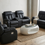 Modern Black Comfort Sofa Set - Stylish & Cozy Seating