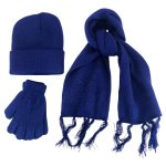 Scarf Combo Blue Scarf Beanie And Gloves Set - Factory Plaza