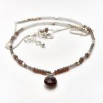 Silver Labradorite Gemstone Necklace - Labradorite