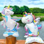 2PCS Adorable Unicorn Foil Balloons - Perfect For Birthday Parties Photo Props & Decorations Ideal For Carnivals Holidays & Unic