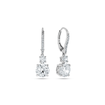 Chet Sterling Silver Cubic Zirconia Womens Vintage-style Double Drop Earrings