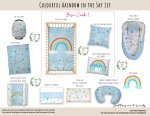 Cot Duvet Bedding Rainbow Colourful Rainbow In The Sky Set