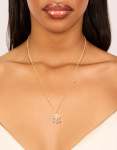 Goldair Gold Plated Blue Cubic Zirconia Oval Stone Necklace