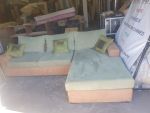 L Shaped Suede Couch In A Very Good Condition