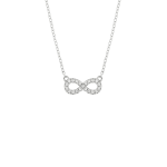 Sterling Silver Cubic Zirconia Kid&apos S Petite Infinity Necklace