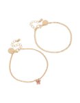 Goldair Gold Diamante Butterfly Bracelet 2-PACK