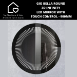 Gio Bella Round 3D Infinity LED Mirror With Touch Control - 900MM