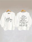 Letter Print Sweatshirt Casual Long Sleeve Crew Neck Sweatshirt Women's Clothing