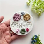 1PC Flower Pendant Silicone Mold Bouquet Polymer Clay Flower Casting Mold Diy Earring Pendant Making Resin Liquid Silicone Mold