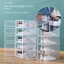 Clear Plastic Stackable Shoe Organizer Boxes With Side Opening Door - Set Of 1 Durable Shoe Storage Bin For Living Room Bedroom And Dorm Decor Essentials