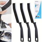 3-PIECE Stiff Bristle Crevice Cleaning Brushes Set Multi-scene Use For Bathroom Bedroom Kitchen Toilet - No Electricity Required