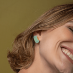 18CT Gold Aqua Calcite Gemstone Earrings - Aqua Calcite