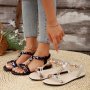 Women's Braided Sandals Elastic Strap Slip On Lightweight Beach Shoes Comfort Non-slip Holiday Shoes