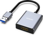 000334GREY USB3.0 Male To HDMI Female Fhd 1080P@60HZ Aluminium Alloy Shell And Nickle-plated Connectors Gaming Adapter Compatibl