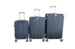 Smte 3-PIECE Black Hardshell Luggage Set With Abs Plastic Spinner Wheels & Lock With Keychain