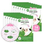 Puttisu Real Fruit Facial Mask Sheet For Kids Children - Made With 100% Cotton Moisturize Sooths And Hydrates Skin Aloe - Pack O