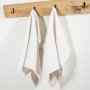 Waffle Weave KITCHEN Towel Set 2 Pack - Cream