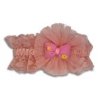 Pink Lacy Headband With Bow - Factory Plaza