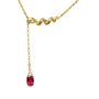 S925 Sterling Silver Plated With 18K Gold And Sapphire Pink Necklace