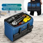 Heavy Duty Tool Bag With Wide Mouth For Tool Storage Carrier And Organizer Tool Bag For Men Wide Mouth Tool Bag With Inside Pock