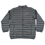 RVCA Mens Full Zip Puffer Jacket In Dark Green - Dark Green 3XL