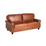 - Revue Genuine Leather 3 Seater Couch - Pecan