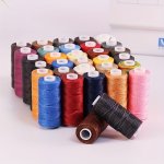 1PC 50M Diy Handmade Colorful Thread Wax Thread Woven Thread Flat Wax Rope Thread 150D Walking Horse Polyester Clothing Needle P