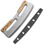 Stainless Steel Pizza Cutter With Double Wooden Grip Handle 35 Cm - Silver