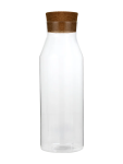1L Clear Glass Bottle With Cork Stopper - None Assorted