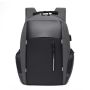 Travel Anti Theft Business Laptop Backpack Bag W/ USB Charging Port - Grey Black