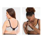 2-PACK All Day Nursing Bra B & C Cups - 34B Grey & Black X2