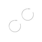 Large Silver Hoop Earrings For Women - Plated Silver 40MM Lightweight Thin Hoop Earrings Silver 40