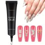 Nail Rhinestone Glue Gel 15ML Super Strong Adhesive Nail Gel For Nail Glitters Nail Gems Jewels Crystals Glue For Nail Decorations 3D Nail Charms Sequins