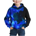 Boys Hoodies Cool 3D Graphic Print Pullover With Pocket Kids Fashion Warm Winter Hooded Sweatshirts