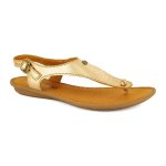 Ovaroli T Bar Leather Slingback Sandal - Gold Foil - 8