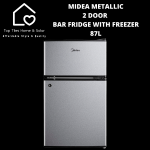 Midea Metallic 2 Door Bar Fridge With Freezer A+ - 87L