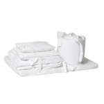 200 Thread Count 100% Cotton 9 Piece Cot Bedding Bundle Large Change Mat White