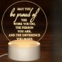 Inspirational Acrylic LED Night Light - Perfect Appreciation Gift For Teachers Nurses Coworkers | USB Powered Soft Glow Desk Decor