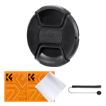 K&f Lens Cap Kit With 2X Lens Cloths And Attachment Strap