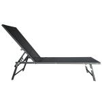 Mallorca Steel & Textile Pool Lounger Black L180CMXW54CM