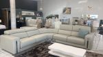 Walter 3+1+CORNER Leather Sofa W Built In Docking Station - Light Grey Leather