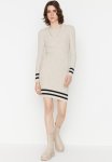 Striped Hem Knit MINI Dress - Stone