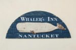 Whale Inn Blue Wooden Sign