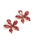 Goldair Gold Red Flower Stud Earrings
