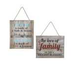 Plaque Mdf Sign 34X27CM Family 2-ASST Marketplace Brits Bros